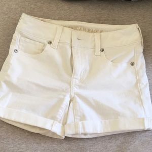 white jean shorts {size 0}